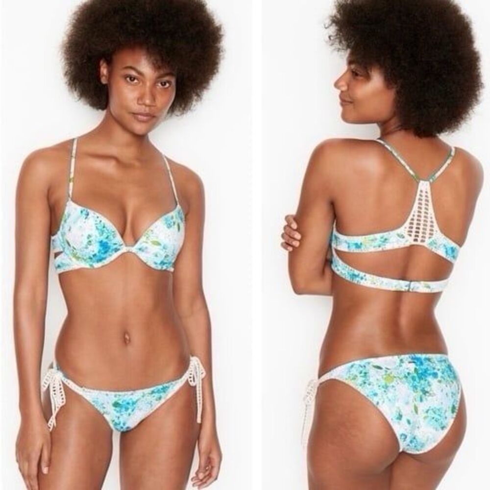 VICTORIA'S SECRET BALI BOMBSHELL CROCHET BIKINI SET